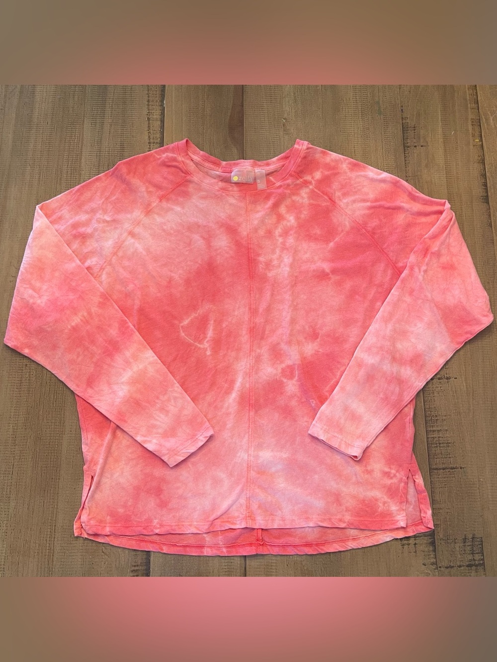 Zella Pink Tie-Dye Crewneck Top